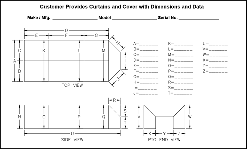 Carver Curtains Template for Disc Mowers | durable PVC material, 3 ...